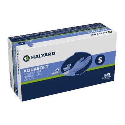 HALYARD AQUASOFT  Nitrile Exam Gloves, Powder-Free, 3.1 mil, Small, 43933 (Case of 3000)