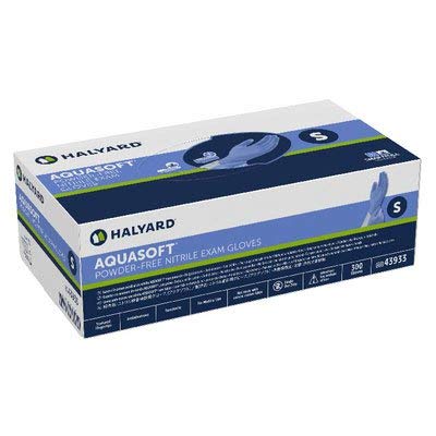 HALYARD AQUASOFT  Nitrile Exam Gloves, Powder-Free, 3.1 mil, Small, 43933 (Case of 3000)