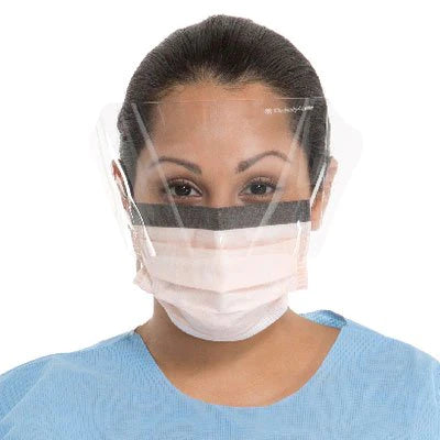 HALYARD FLUIDSHIELD 3 Fog-Free Procedure Mask Anti-Glare Wraparound Visor, Orange (Case of 100)