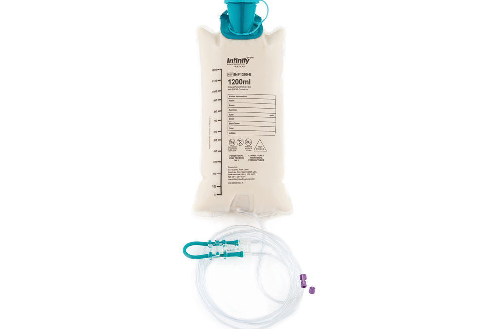 Moog INF1200-E - Enteral Feeding Pump Bag Set With  1200 ML Silicone NonSterile ENFit®